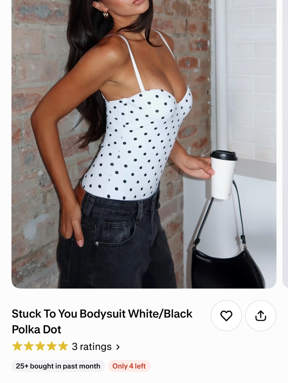 White/Black Polka Dot Bodysuit